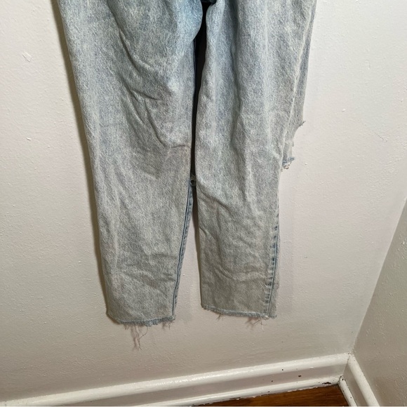 Pacsun High Rise Straight Jean Light Wash Destroyed 25 - Picture 9 of 13